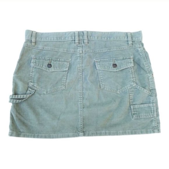 Old Navy 90s Y2K Mini Skirt Carpenter Loop Cargo Flapped Pockets Corduroy 14 - Picture 1 of 5
